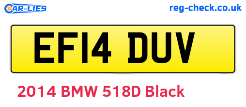 EF14DUV are the vehicle registration plates.