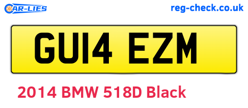 GU14EZM are the vehicle registration plates.