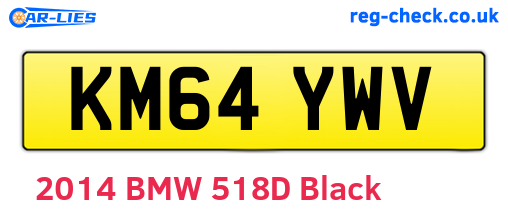 KM64YWV are the vehicle registration plates.
