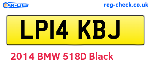 LP14KBJ are the vehicle registration plates.