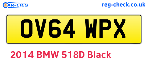 OV64WPX are the vehicle registration plates.