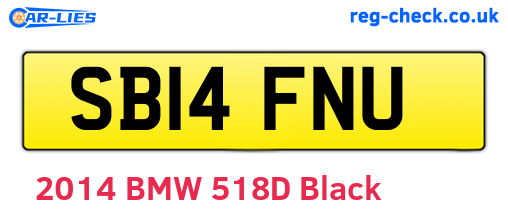 SB14FNU are the vehicle registration plates.