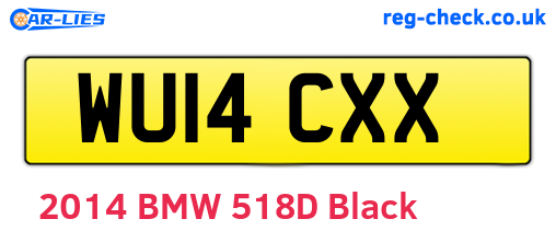WU14CXX are the vehicle registration plates.