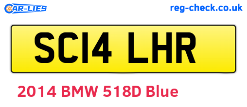 SC14LHR are the vehicle registration plates.