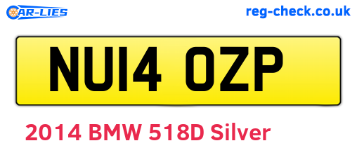 NU14OZP are the vehicle registration plates.