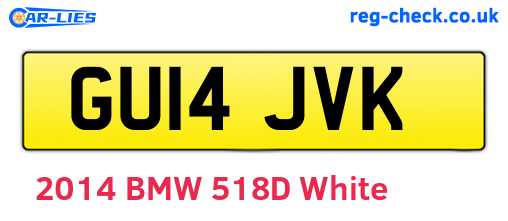 GU14JVK are the vehicle registration plates.