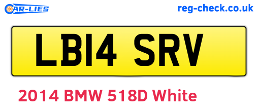 LB14SRV are the vehicle registration plates.