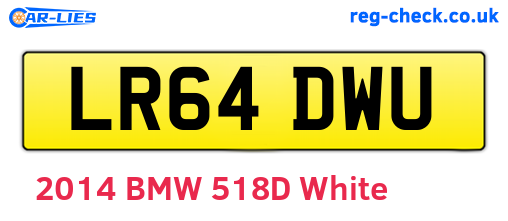 LR64DWU are the vehicle registration plates.