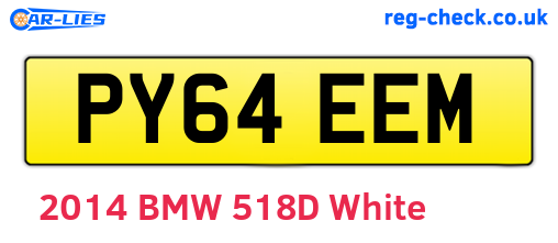 PY64EEM are the vehicle registration plates.