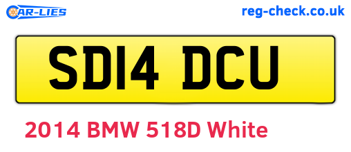 SD14DCU are the vehicle registration plates.
