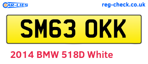 SM63OKK are the vehicle registration plates.