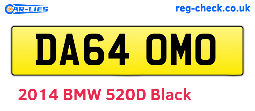 DA64OMO are the vehicle registration plates.