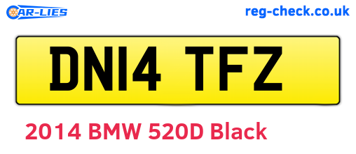 DN14TFZ are the vehicle registration plates.