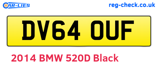 DV64OUF are the vehicle registration plates.