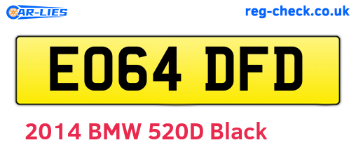 EO64DFD are the vehicle registration plates.