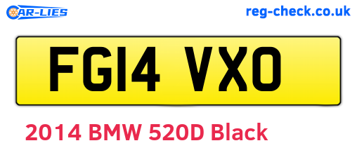 FG14VXO are the vehicle registration plates.