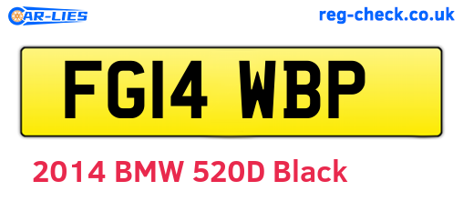 FG14WBP are the vehicle registration plates.