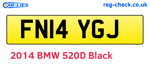 FN14YGJ are the vehicle registration plates.