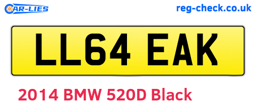LL64EAK are the vehicle registration plates.