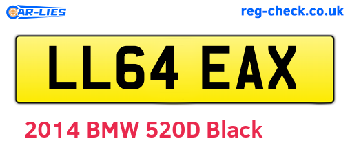 LL64EAX are the vehicle registration plates.
