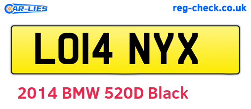 LO14NYX are the vehicle registration plates.