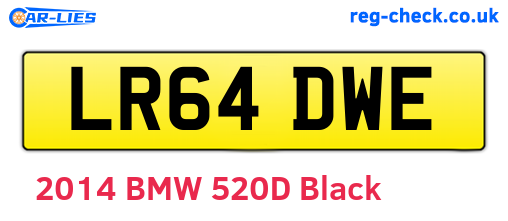 LR64DWE are the vehicle registration plates.