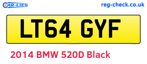 LT64GYF are the vehicle registration plates.