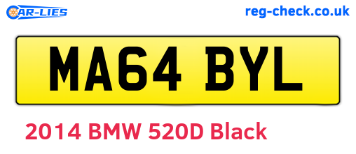 MA64BYL are the vehicle registration plates.