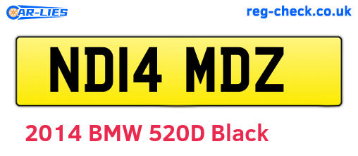 ND14MDZ are the vehicle registration plates.