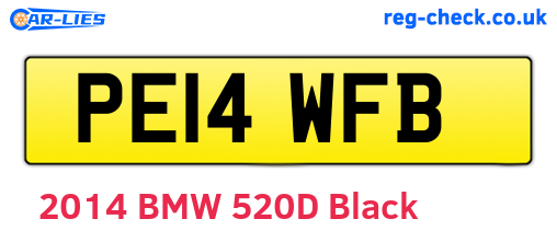 PE14WFB are the vehicle registration plates.
