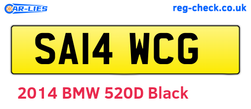 SA14WCG are the vehicle registration plates.