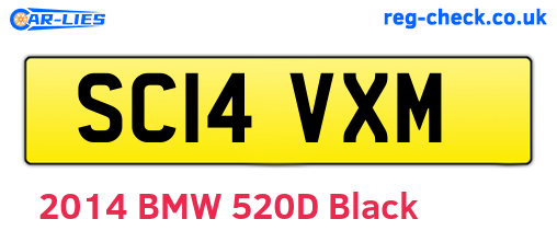 SC14VXM are the vehicle registration plates.
