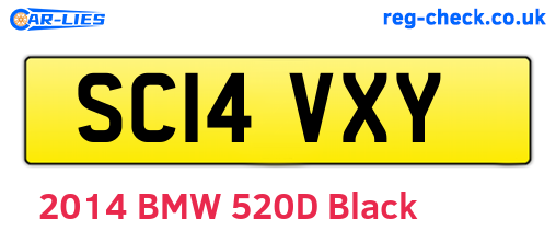 SC14VXY are the vehicle registration plates.