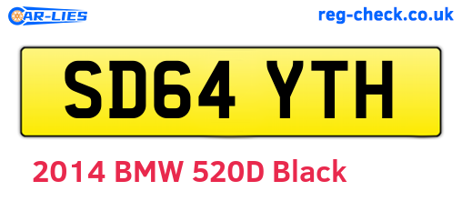 SD64YTH are the vehicle registration plates.