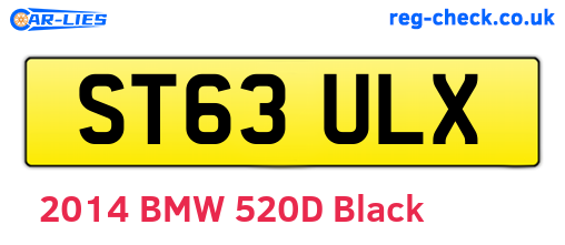ST63ULX are the vehicle registration plates.