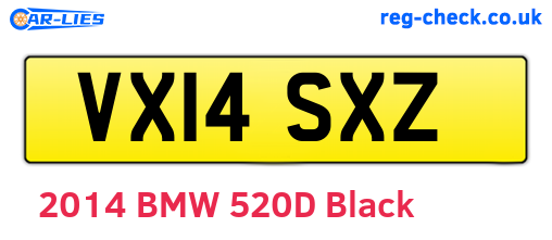 VX14SXZ are the vehicle registration plates.