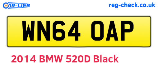 WN64OAP are the vehicle registration plates.