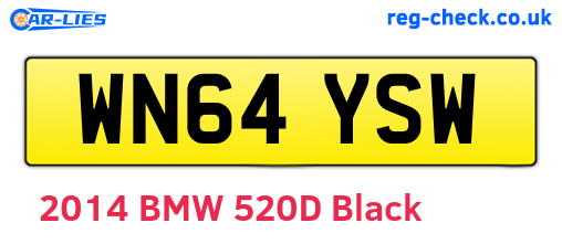 WN64YSW are the vehicle registration plates.
