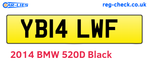 YB14LWF are the vehicle registration plates.