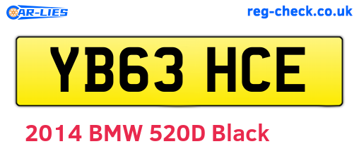 YB63HCE are the vehicle registration plates.