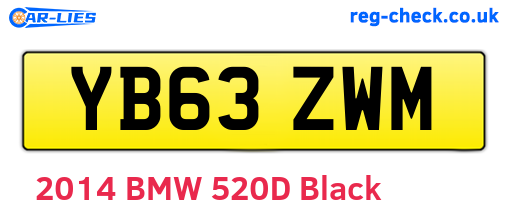 YB63ZWM are the vehicle registration plates.