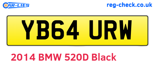 YB64URW are the vehicle registration plates.