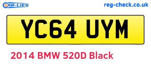 YC64UYM are the vehicle registration plates.