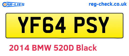 YF64PSY are the vehicle registration plates.