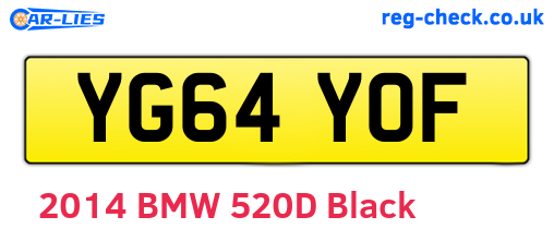 YG64YOF are the vehicle registration plates.