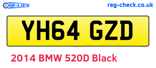 YH64GZD are the vehicle registration plates.
