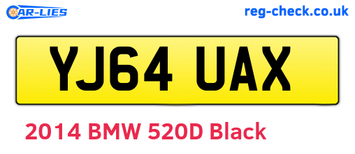 YJ64UAX are the vehicle registration plates.