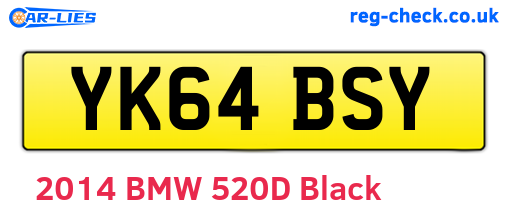 YK64BSY are the vehicle registration plates.