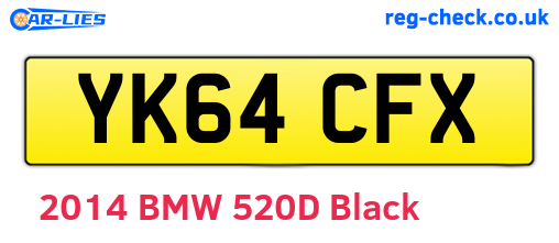 YK64CFX are the vehicle registration plates.