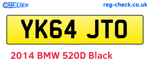 YK64JTO are the vehicle registration plates.